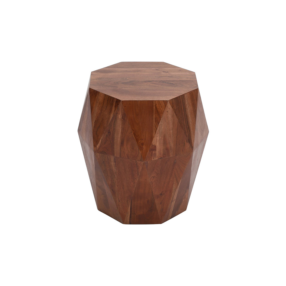 Artisanal End Table Octagon Top, Dark Brown