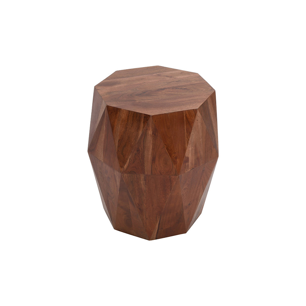 Artisanal End Table Octagon Top, Dark Brown