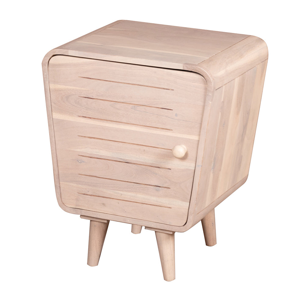 Stylish Gray 1 Door Bedside Table