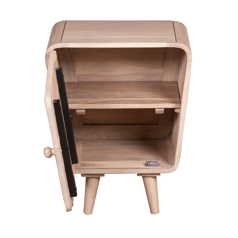 Stylish Gray 1 Door Bedside Table