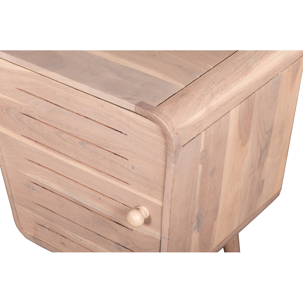 Stylish Gray 1 Door Bedside Table