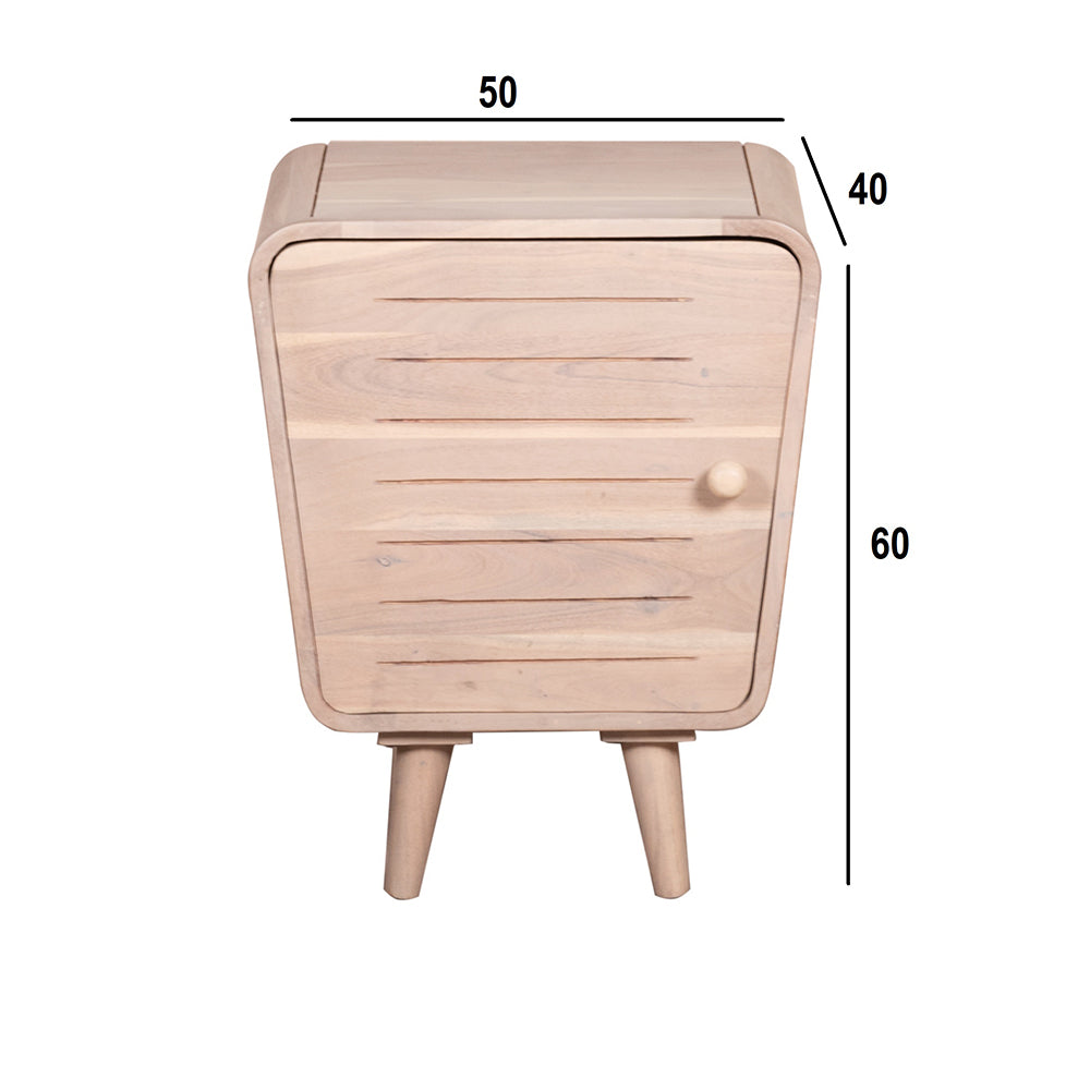 Stylish Gray 1 Door Bedside Table