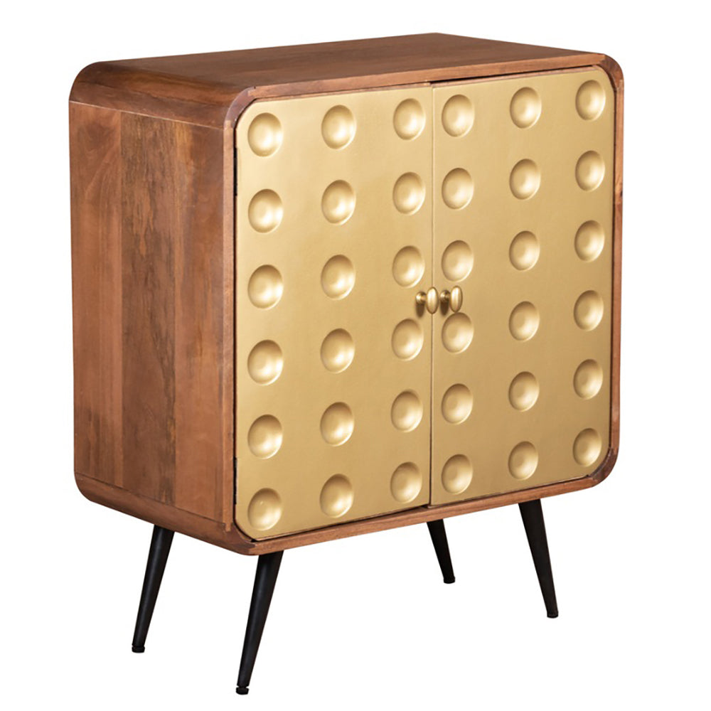 3D Stylish Golden 2 Door Sideboard Table