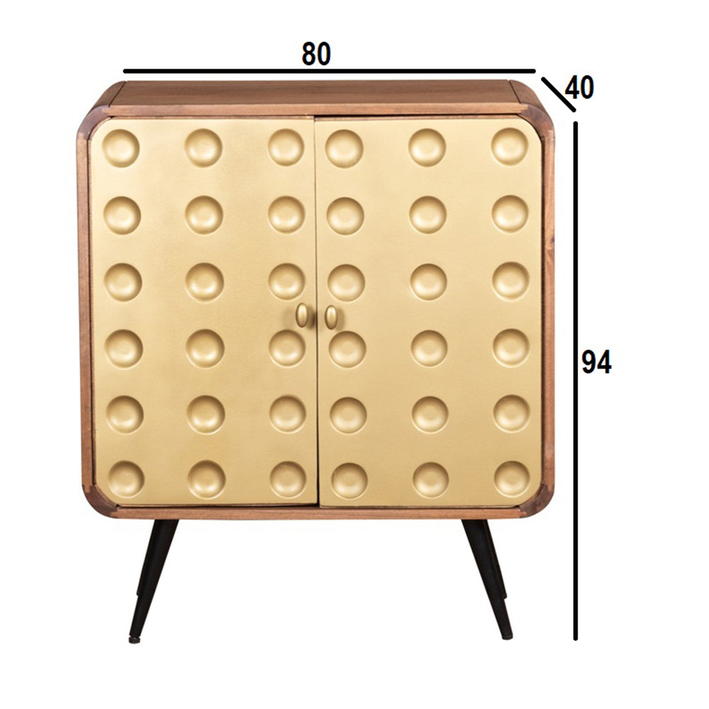 3D Stylish Golden 2 Door Sideboard Table