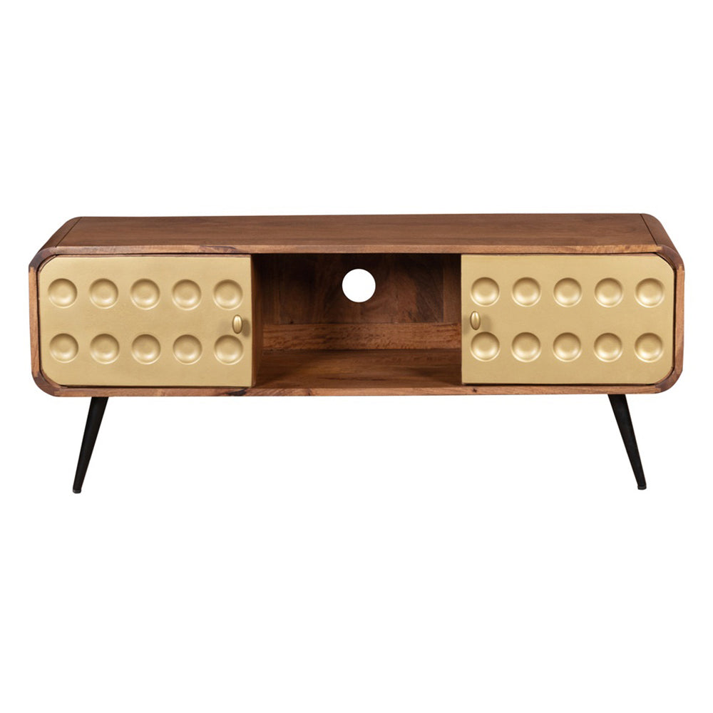 3D Stylish Golden 2 Door Tv Board