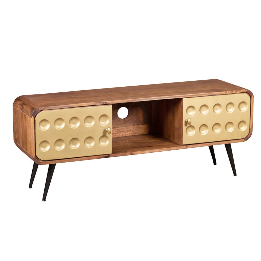 3D Stylish Golden 2 Door Tv Board