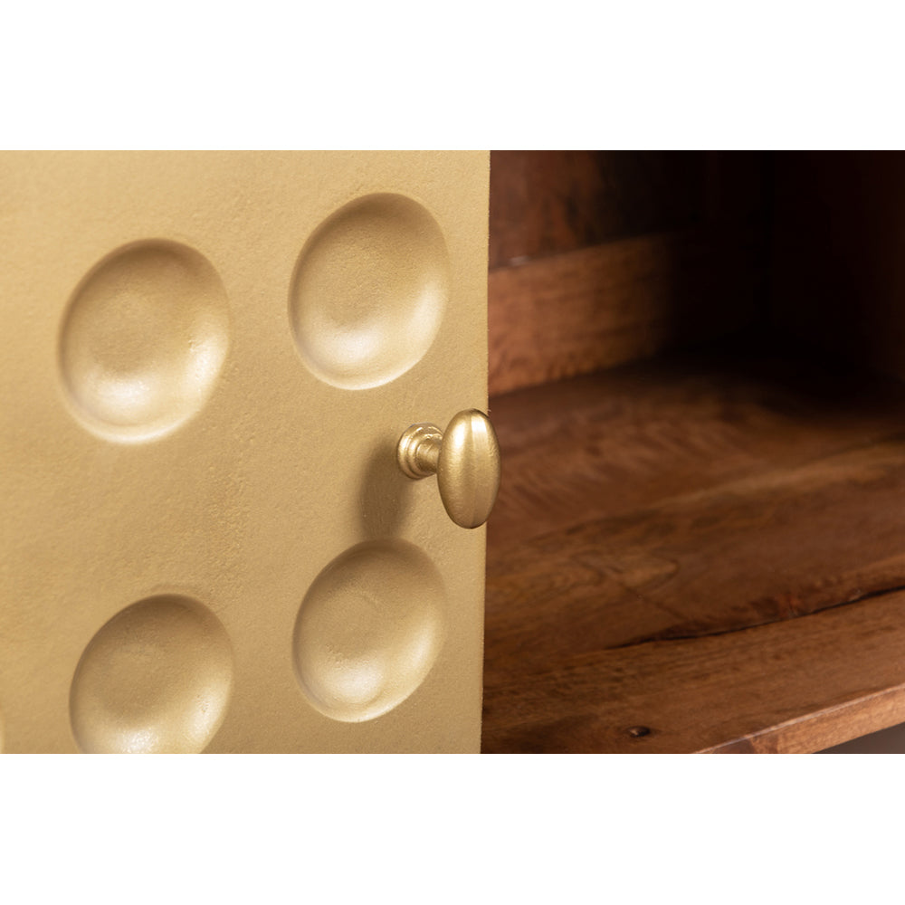 3D Stylish Golden 2 Door Tv Board