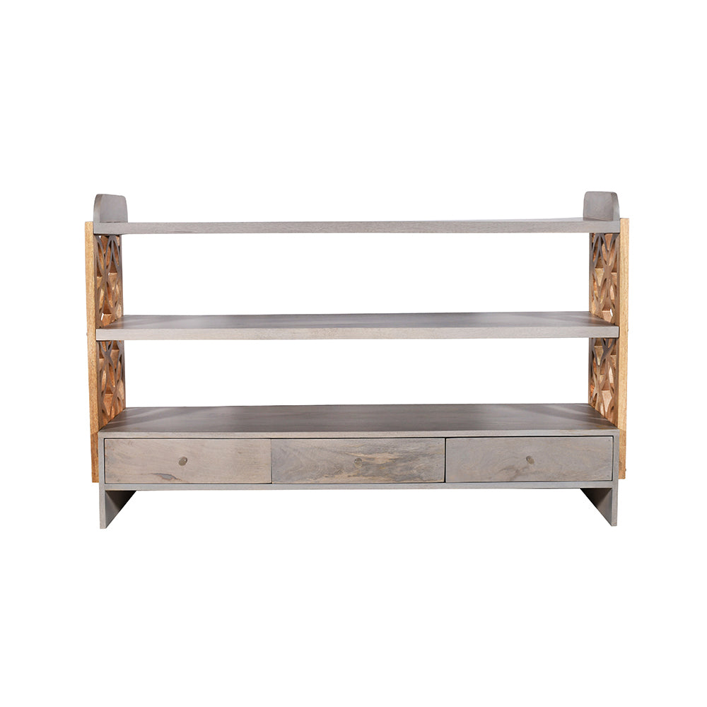 Classic Wood Bookshelf With Drawers (KD)