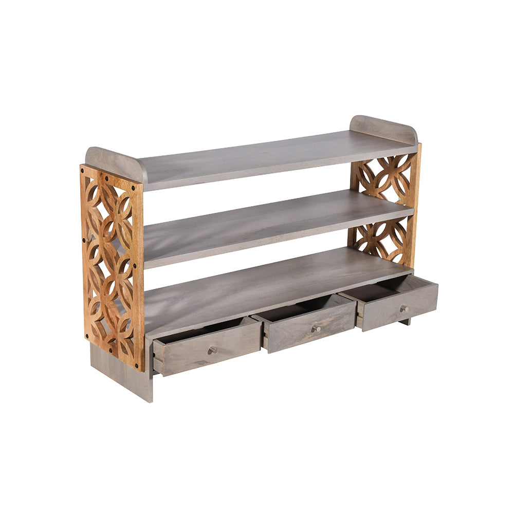 Classic Wood Bookshelf With Drawers (KD)