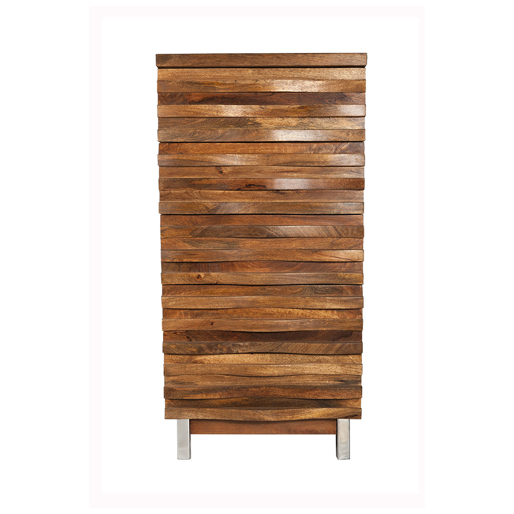 Waves 5 Drawer Chest With Iron Leg
