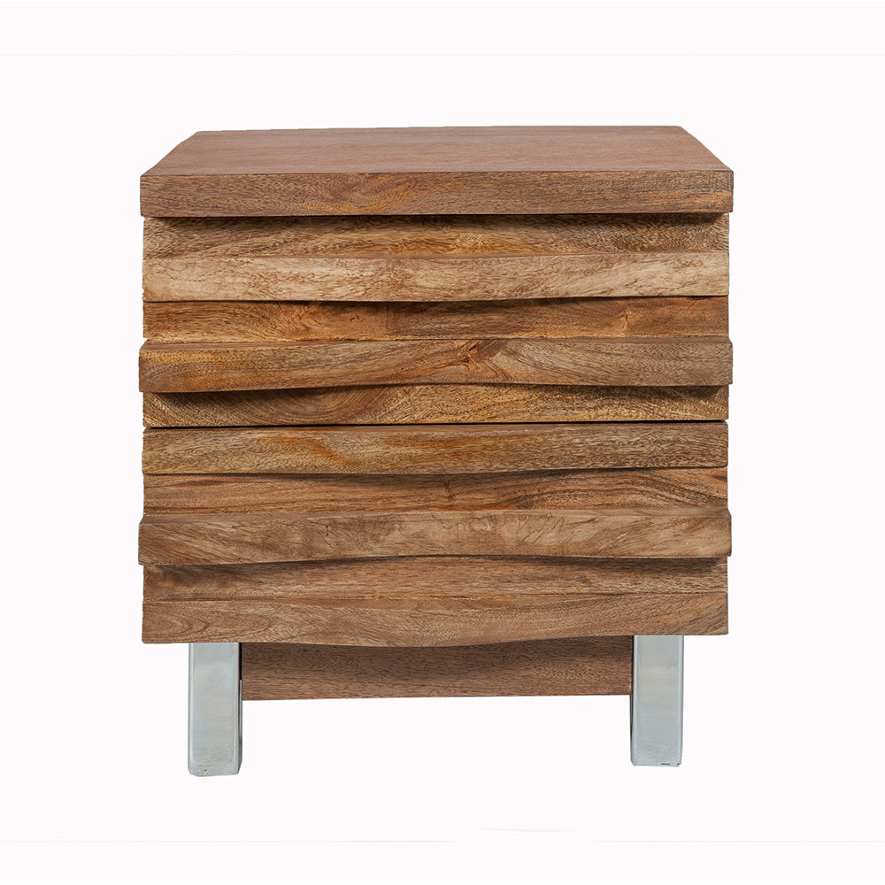 Waves 2 Drawer Bedside Table
