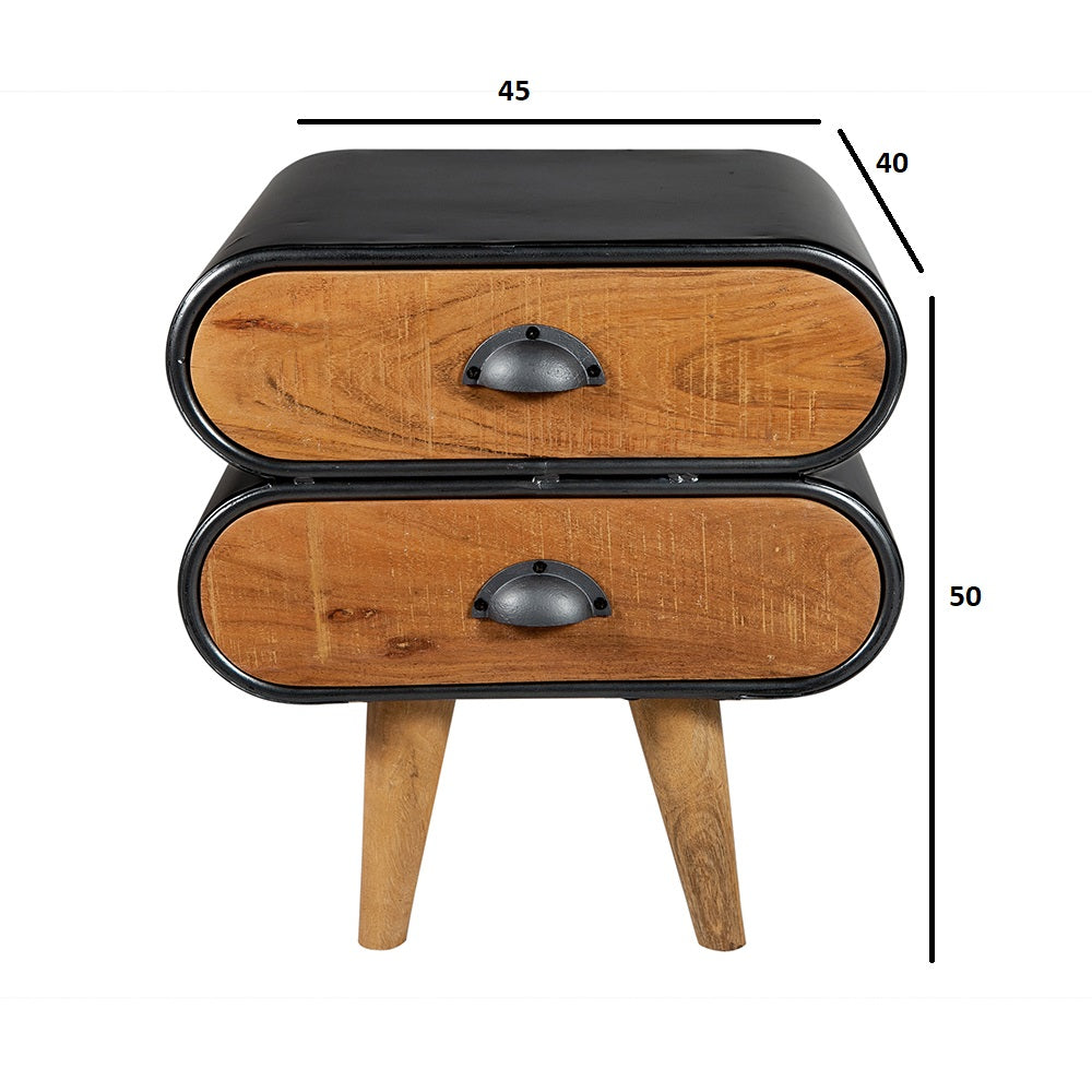 Mid-Century Modern Indo Bedside Table