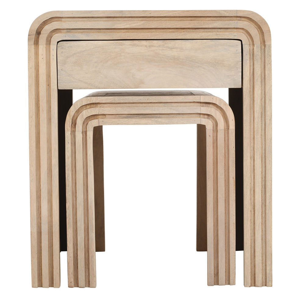 Casablanca Carved Nest Of 2 Tables With Drawer