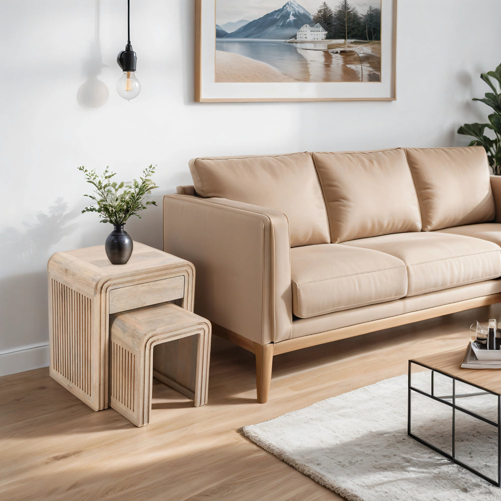 Casablanca Carved Nest Of 2 Tables With Drawer