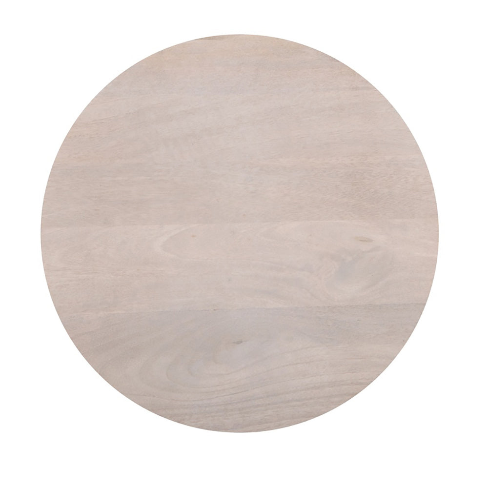Round End Table White Finish