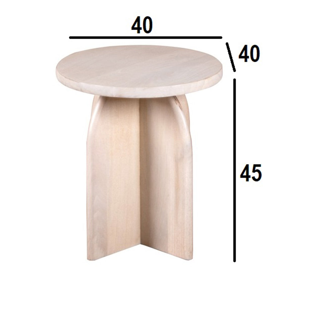 Round End Table White Finish