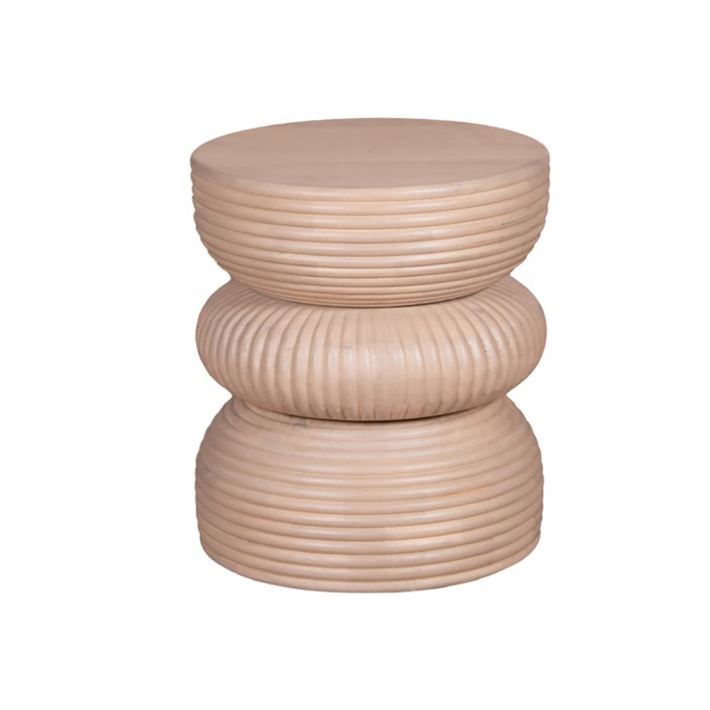 Round End Table White Finish