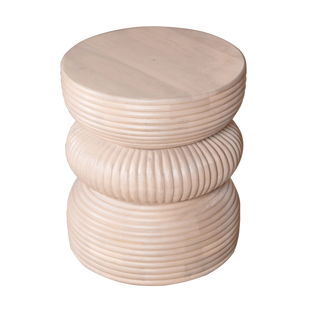 Round End Table White Finish