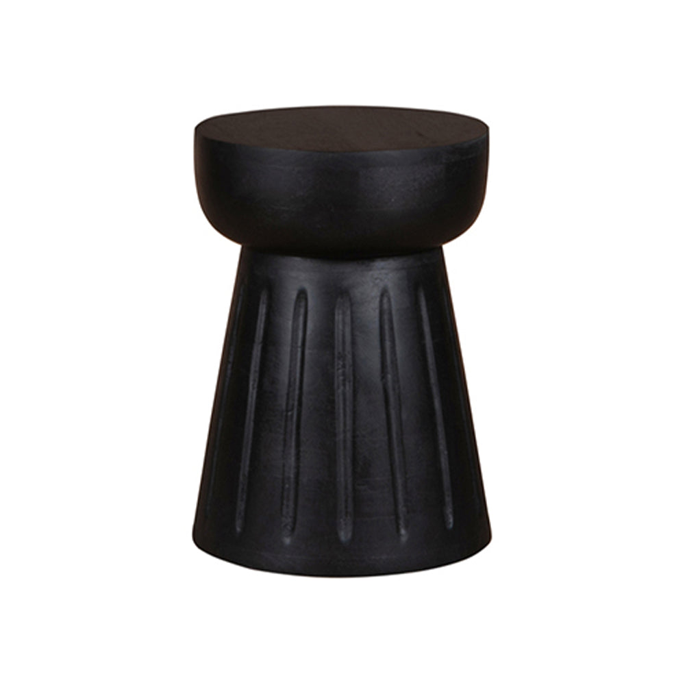 Round End Table Black Finish