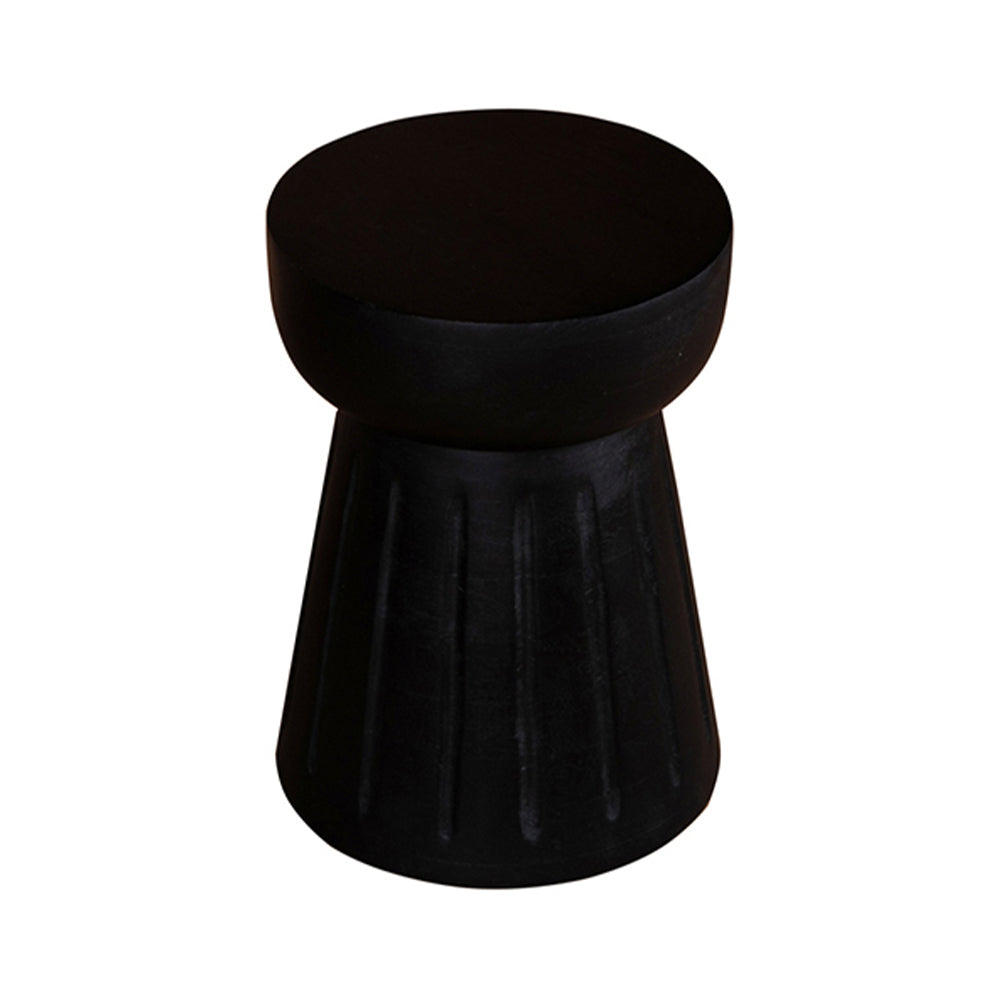 Round End Table Black Finish