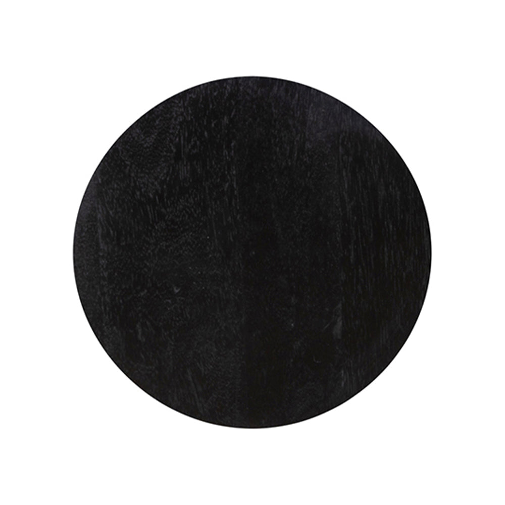 Round End Table Black Finish