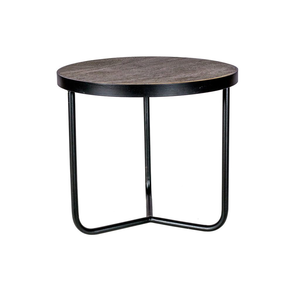 Industrial Center Table With Sleek Round Top