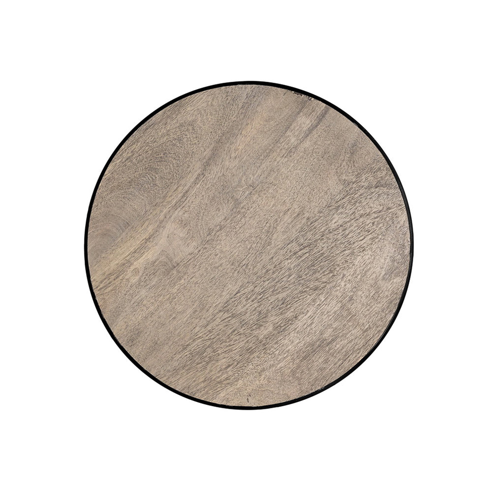 Industrial Center Table With Sleek Round Top