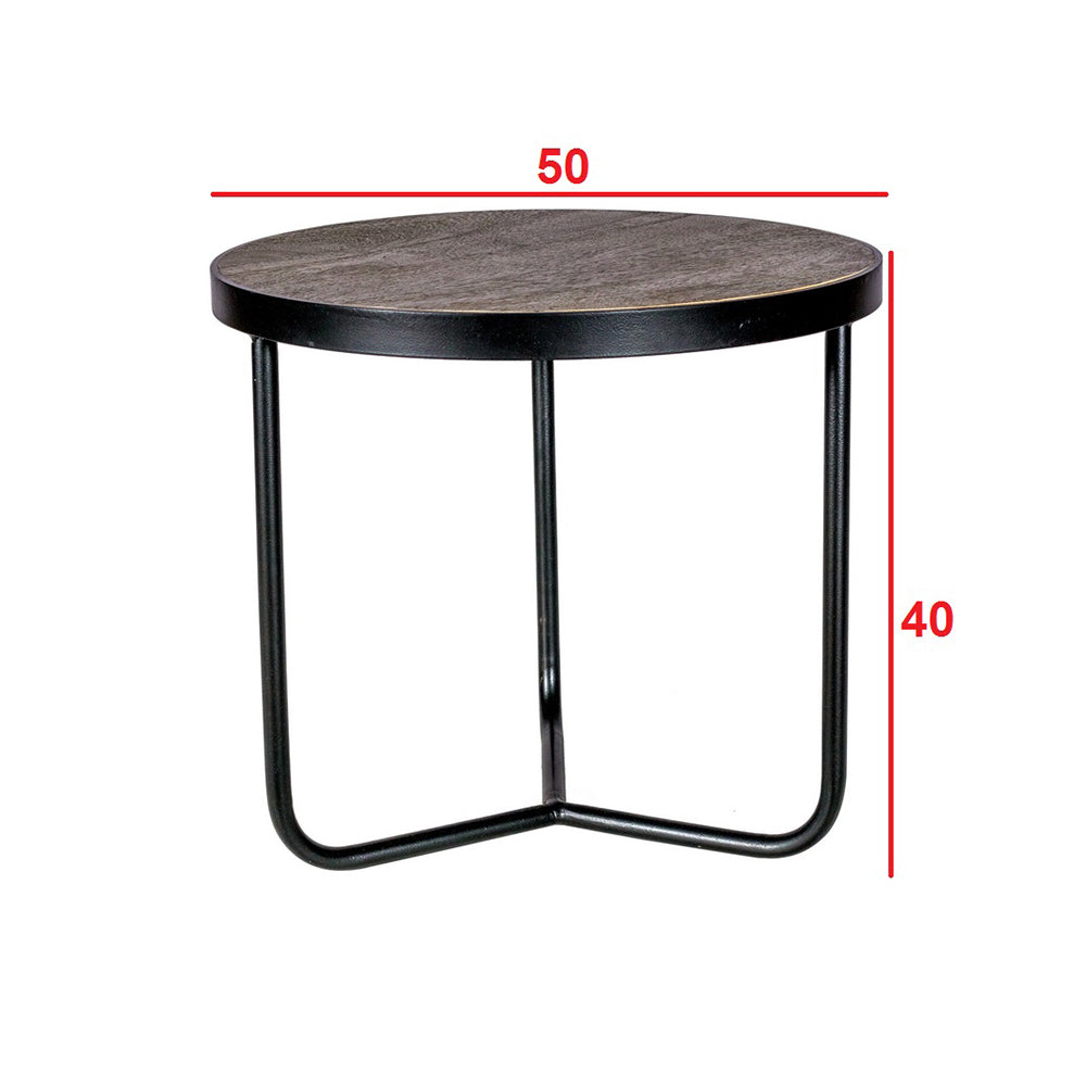 Industrial Center Table With Sleek Round Top