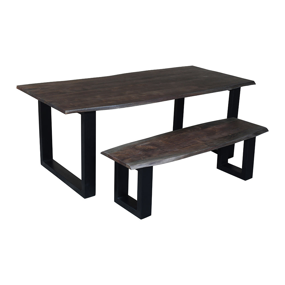 Live Edge Dining Table With 4 Seater Chair & 1 Bench