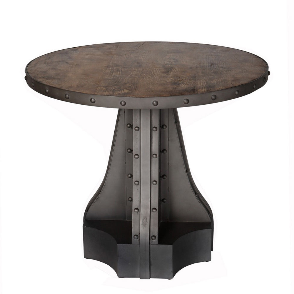 Industrial Apothecary Round Dining Table With 4 Seater Chair