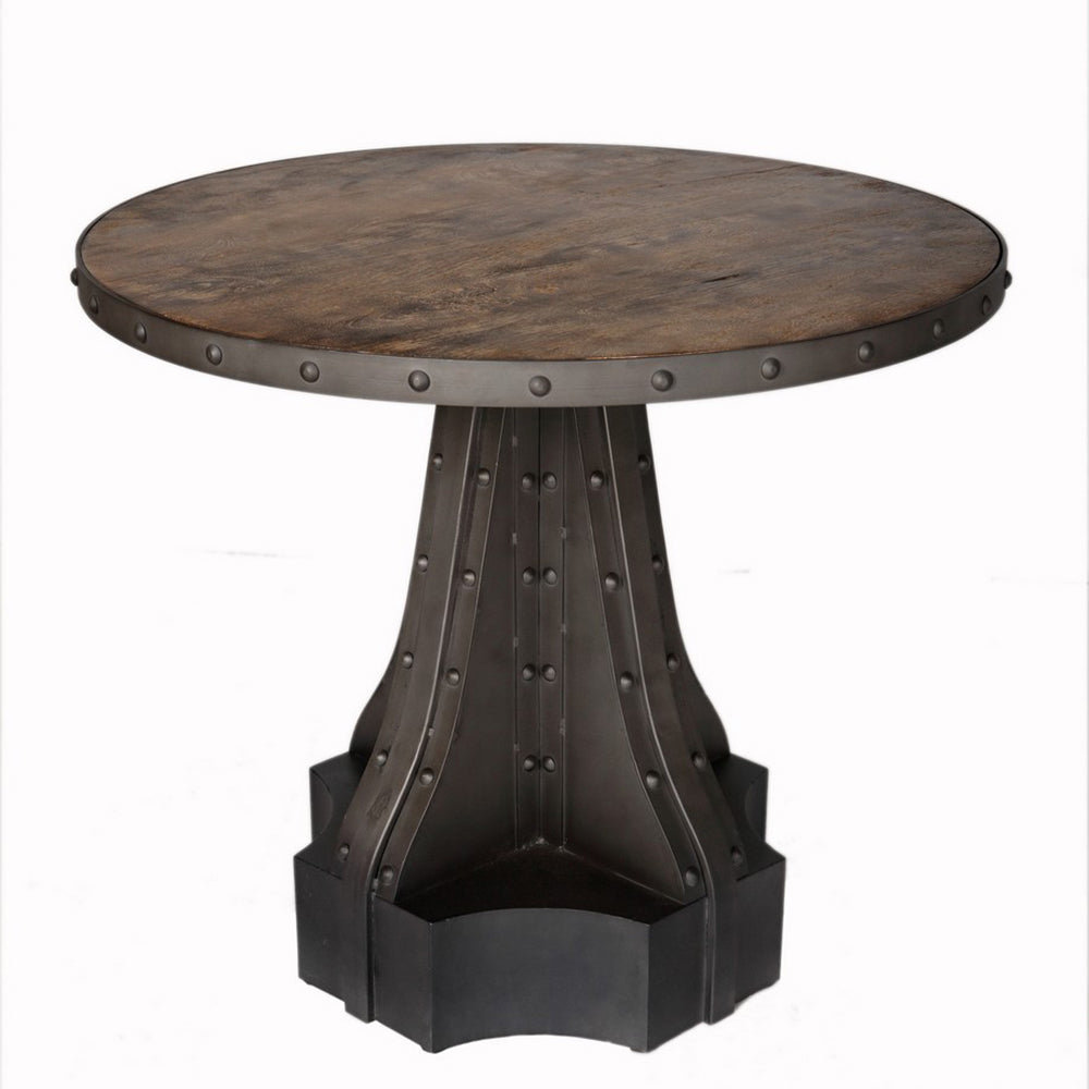 Industrial Apothecary Round Dining Table With 4 Seater Chair