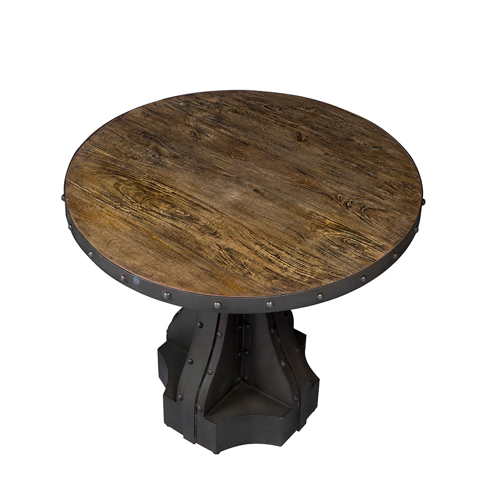 Industrial Apothecary Round Dining Table With 4 Seater Chair