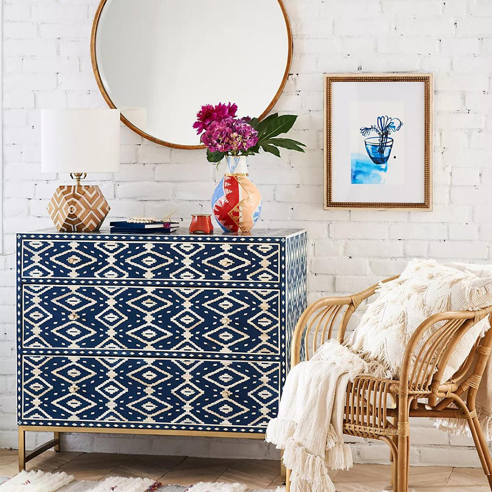 Antique Mosaic Blue Sideboard
