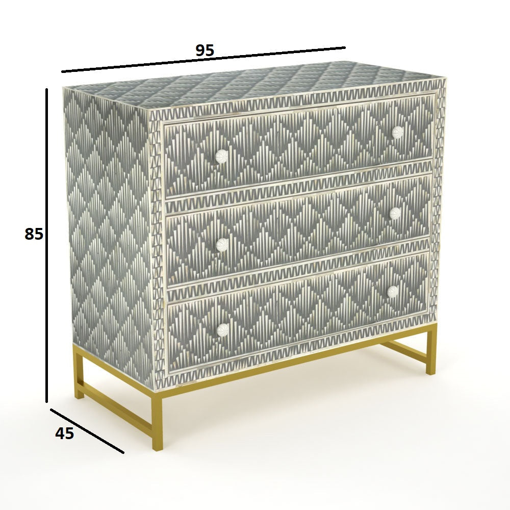 Antique Mosaic Grey Sideboard