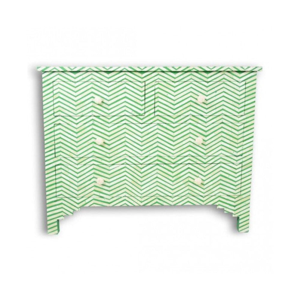 Art Deco Inlay Green Sideboard