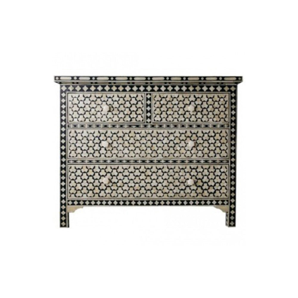 Art Deco Inlay Black & White Sideboard