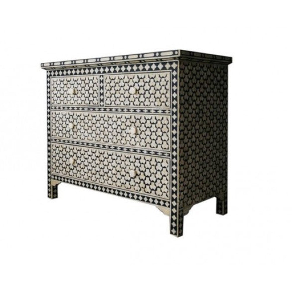 Art Deco Inlay Black & White Sideboard