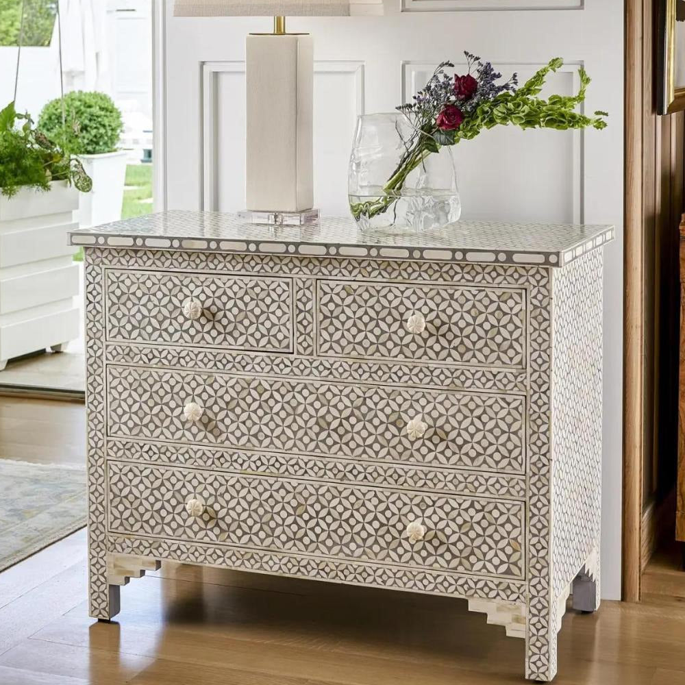 Art Deco Inlay Grey Sideboard