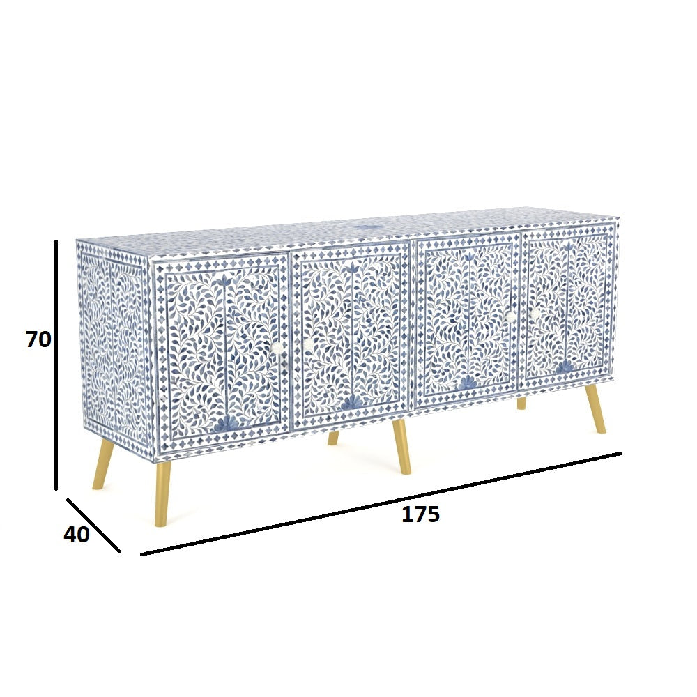 Vintage Luxe Blue & White Media Unit
