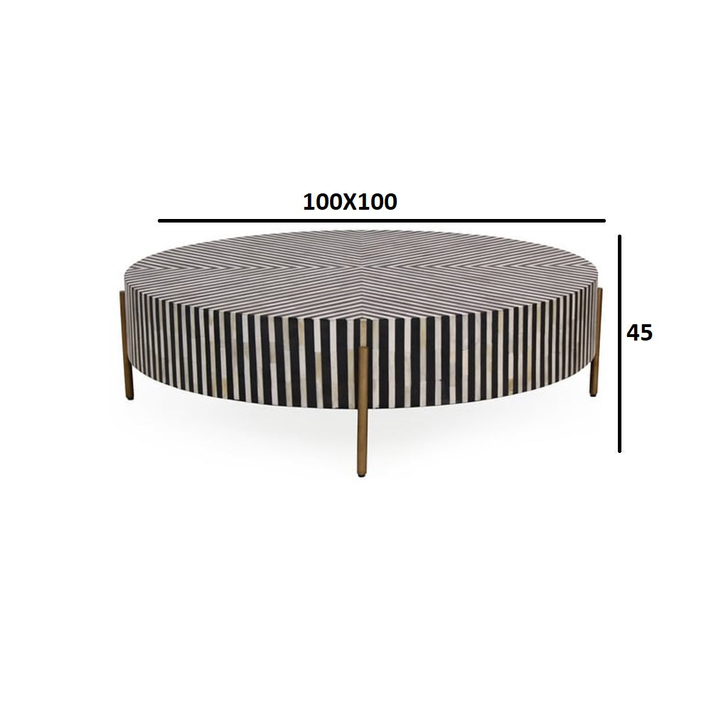Ivory Mosaic Black Coffee Table