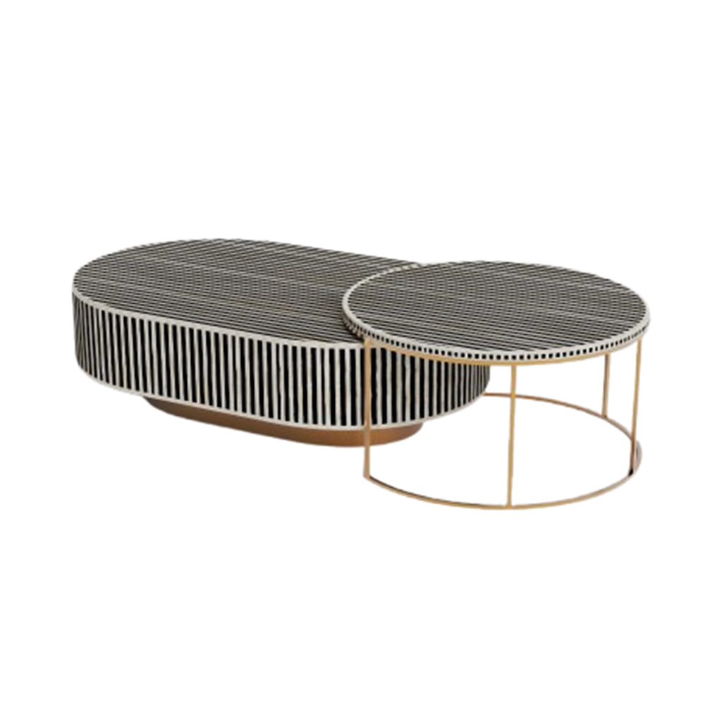 Chevron Charm Black Coffee Table set of 2