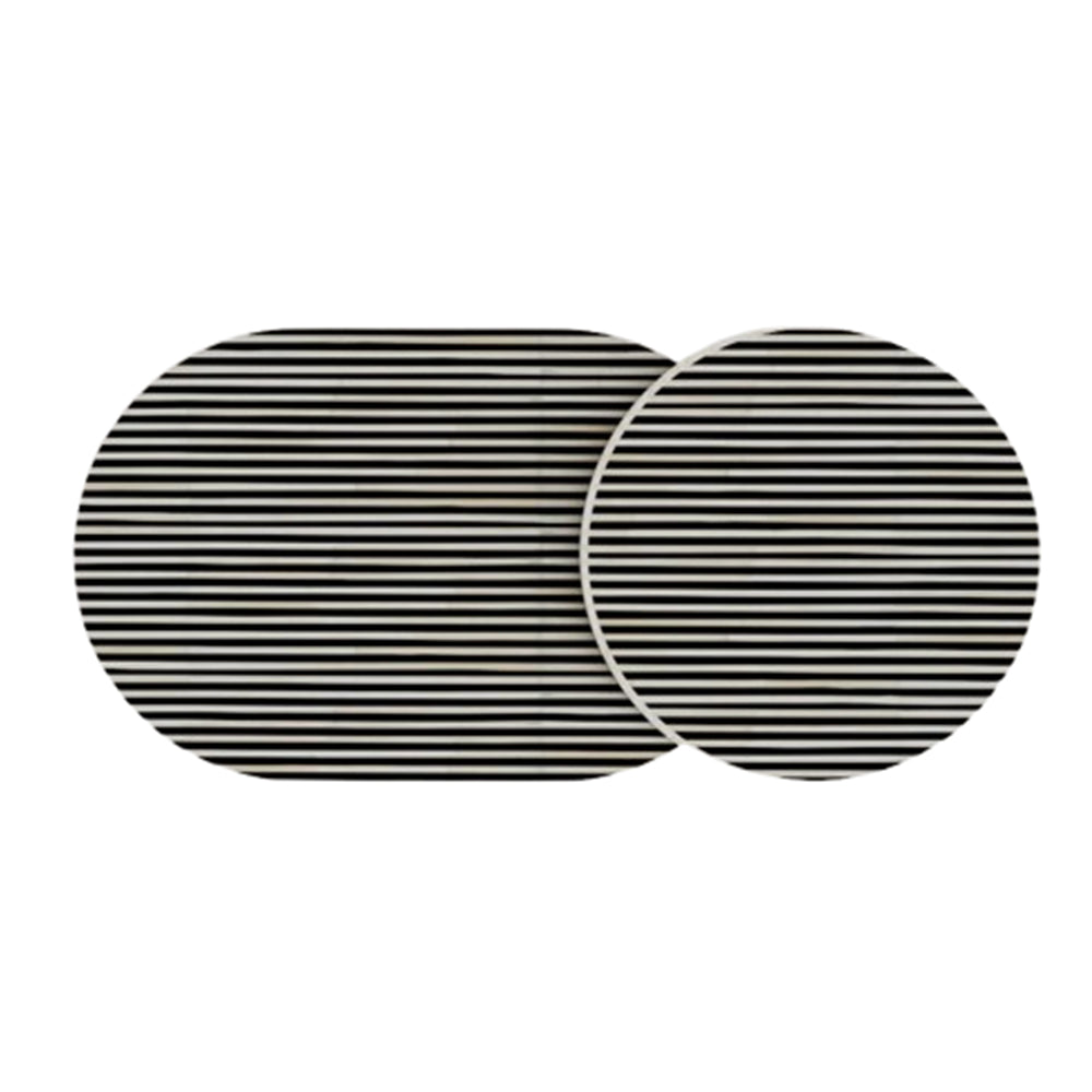 Chevron Charm Black Coffee Table set of 2