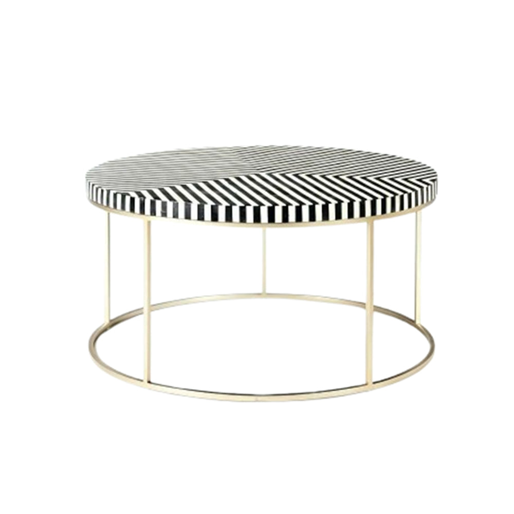 Chevron Charm Black Round Coffee Table