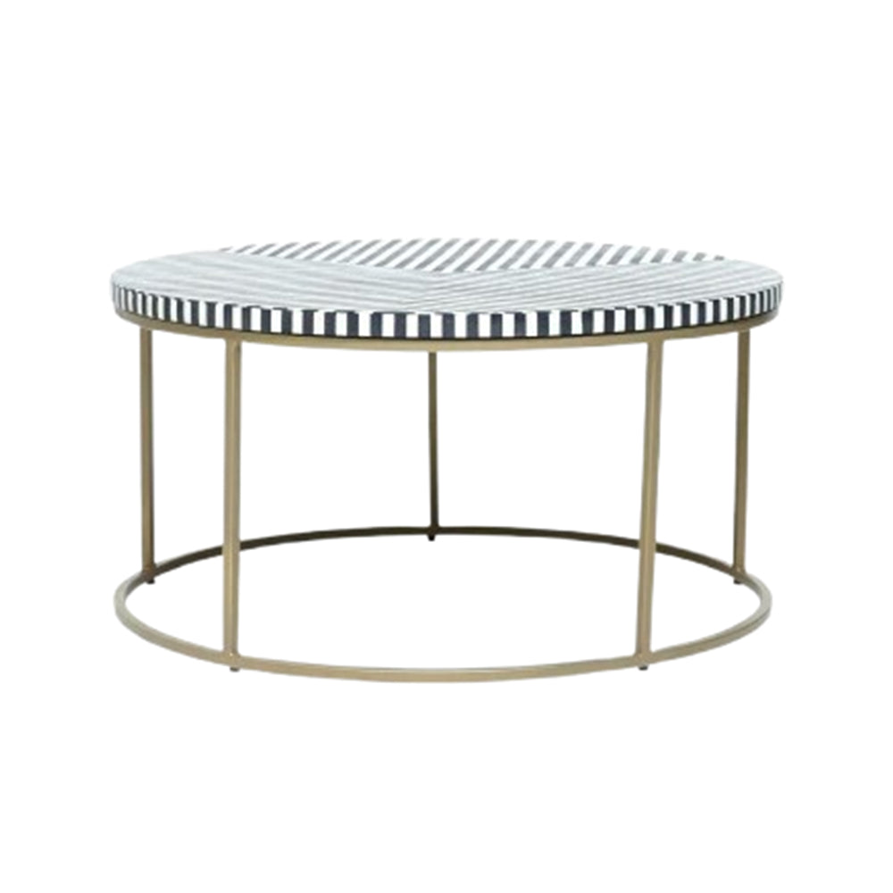 Chevron Charm Black Round Coffee Table