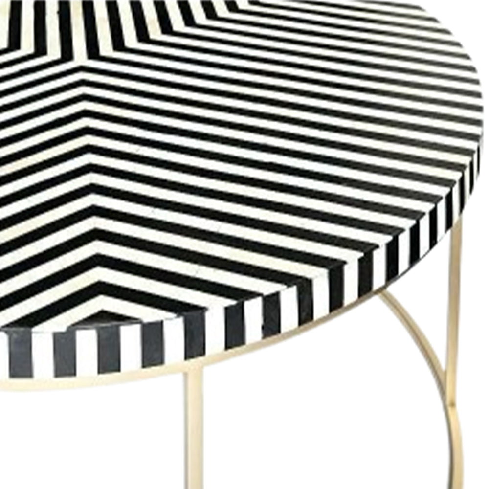 Chevron Charm Black Round Coffee Table