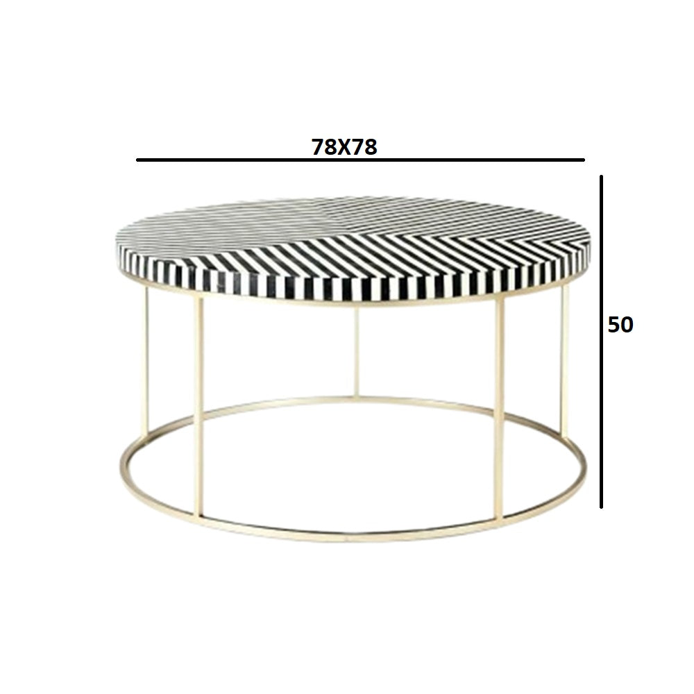 Chevron Charm Black Round Coffee Table