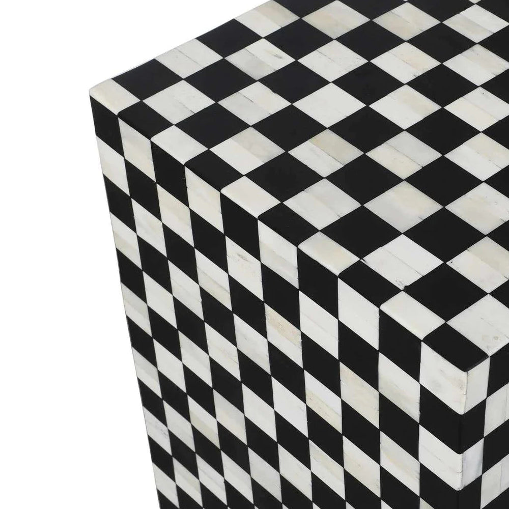 Luxe Bone Pattern Black Console Table
