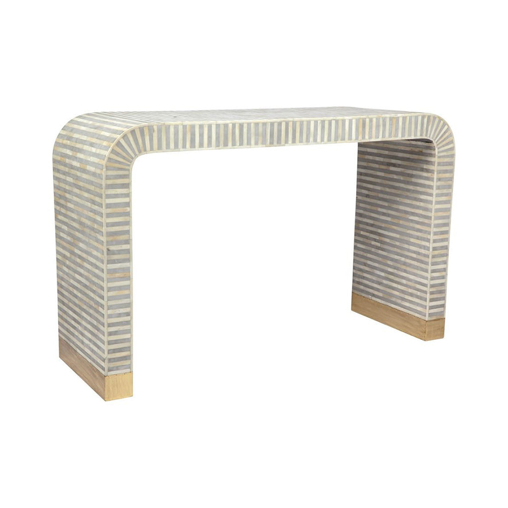Artisanal Chevron Light Grey Console Table