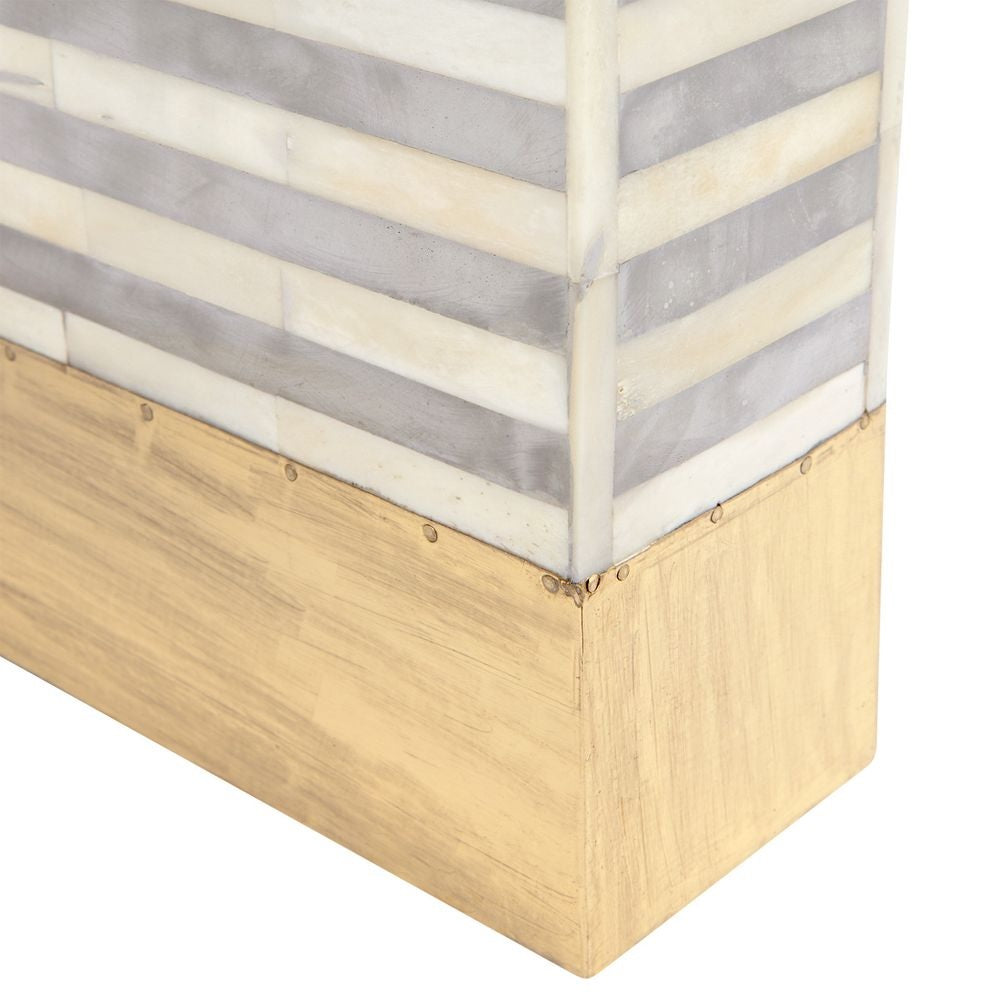 Artisanal Chevron Light Grey Console Table