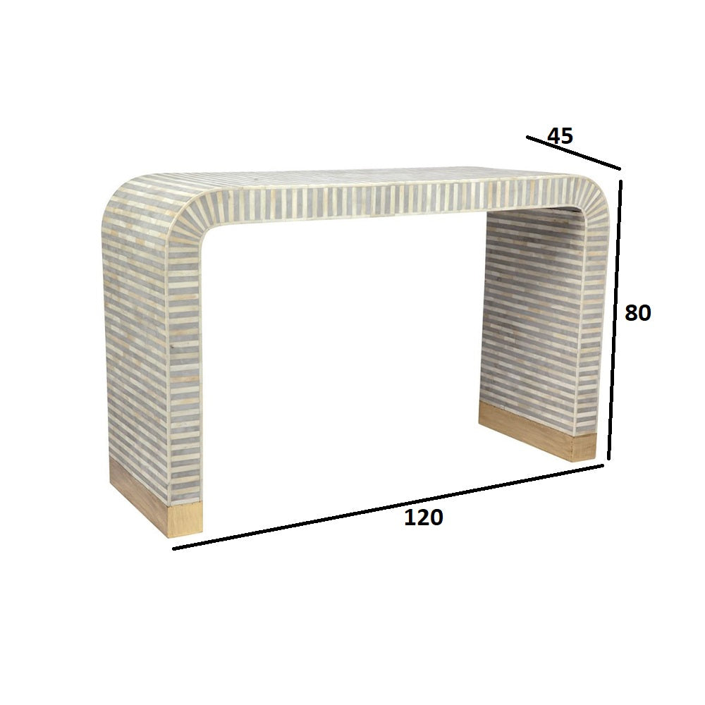 Artisanal Chevron Light Grey Console Table